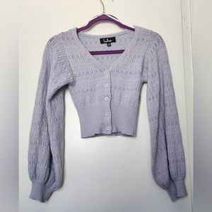 Lulus balloon sleeve button up cardigan.